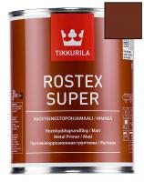 Tikkurila Rostex Super 1 л, Противокоррозионная грунтовка быстрого высыхания Ростекс Супер, красно-коричневый
