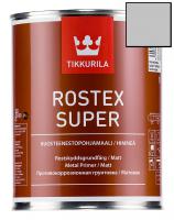 Tikkurila Rostex Super 1 л, Противокоррозионная грунтовка быстрого высыхания Ростекс Супер, серый