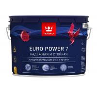 Tikkurila Euro Power 7 баз A, 9 л Краска матовая моющаяся водоразбавляемая для стен и потолка