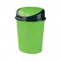Контейнер для мусора, овальный, зелёный, М1378, 8 л, 35.5 х 25.8 х 73 см