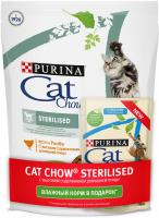 Cat Chow Adult Sterilised, с домашней птицей, 400 гр + 85 гр бесплатно, Сухой корм для стерилизованных кошек и кастрированных котов Пурина Кэт Чау