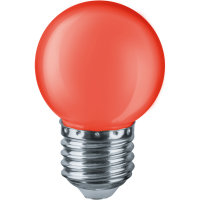 Светодиодная лампа шар NLL-G45-1 1 Вт E27, красная, NLL-G45-1-230-R-E27