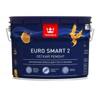 Tikkurila Euro Smart 2, Баз А, 9 л, Глубокоматовая водно-дисперсионная краска для высококачественной отделки стен и потолков