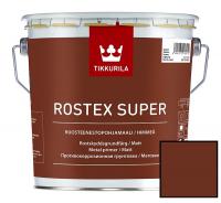 Tikkurila Rostex Super 3 л, Противокоррозионная грунтовка быстрого высыхания Ростекс Супер, красно-коричневый