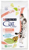 Cat Chow Adult Sensitive Special Care, с лососем, 1.5 кг, Корм сухой для кошек с чувствительным пищеварением Пурина Кэт Чау