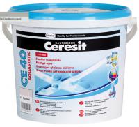 Ceresit СЕ 40 Aquastatic, Эластичная водоотталкивающая затирка для швов (до 10 мм) серебристо-серый (№04), 2 кг