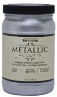 Metallic Accents Краска с эффектом насыщенного металлика на акриловой основе, чистое серебро, 0.946 л