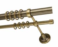 Карниз DIY двойной, 28мм и 16мм, Золото Антик, 2.4 м