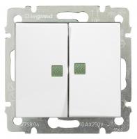 Legrand Valena белый выключатель, 2-х клавишный, с подсветкой, 774428
