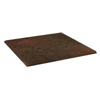 Плитка клинкер на ступень, угловая, структурная, Semir Brown, серо-коричневый, 30 х 30 х 1.1 см