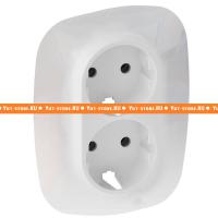 Legrand Valena ALLURE, белая накладка двойной розетки с заземлением (2х 2К+З), 754955