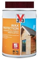 V33 Wax Protection красное дерево 0.9 л, Антисептик для дерева с добавлением воска