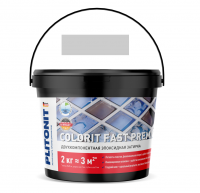 PLITONIT Colorit Fast Premium 24 серый, 2 кг, Двухкомпонентная эластичная затирка на эпоксидной основе