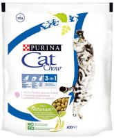 Cat Chow Feline 3 в 1, с индейкой, 400 гр, Сбалансированный корм для кошек, с формулой тройного действия Пурина Кэт Чау