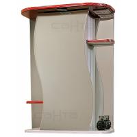 Зеркало-шкаф Лира-55, свет красно-белая полоса, 550 х 240 х 765 мм