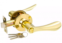 Комплект дверных ручек с замком и ключом, Koral 6901 РВЕТ, золото