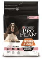 PRO PLAN OPTIDERMA Medium & Large Adult 7+ Sensitive Skin, с лососем, 14 кг, Корм для собак для собак старше 7 лет средних и крупных пород с чувствительной кожей