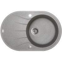 Мойка для кухни Granucryl, круглая, гладкая, с крылом, серый, 780 х 500 х 210 мм