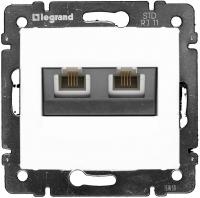 Legrand Valena белая розетка телефонная RJ-11 4 контакта 2 выхода, 774439