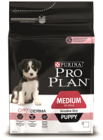 PRO PLAN OPTIDERMA Medium Puppy, с лососем, 12 кг, Корм для щенков средних пород с чувствительной кожей
