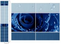 Панель ПВХ 3D, Капли росы синие, 8 х 2700 х 250 мм