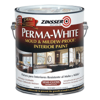 Краска ZINSSER PERMA WHITE интерьерная для стен самогрунтующаяся, белая, полуглянцевая, 3.78 л