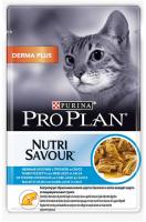 Purina Pro Plan NutriSavour Derma Plus, 85 г, Влажный корм для кошек с чувствительной кожей, с треской в соусе