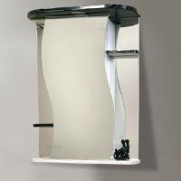 Зеркало-шкаф Лира-55, свет, черно-белая полоса, 550 х 240 х 765 мм