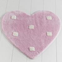 Фигурный коврик в ванную, 90 см, Castafiore Akryl Pro Heart, розовый
