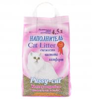 Наполнитель комкующийся Pussy-Cat, розовый, 4.5 л