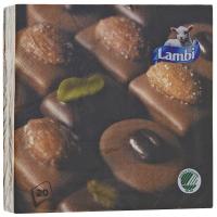 Салфетки Lambi Шоколад, трехслойные, 33 х 33 см, 20 шт в уп