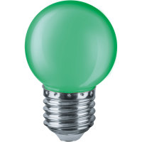 Светодиодная лампа шар NLL-G45-1 1 Вт E27, зеленая, NLL-G45-1-230-G-E27