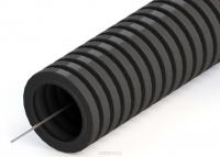 Труба ПНД гофрированная черная тяжелая с протяжкой, D = 20 мм (100 м)