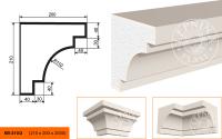 Фасадный карниз КВ-210/3, 210 х 200 х 2000 мм