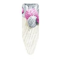 Чехол для гладильной доски Клубки Пряжи, Серый/Розовый, 55 х 140 см