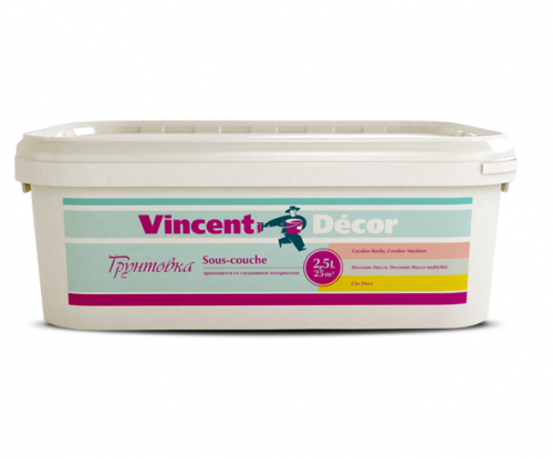 Vincent Decor Sous couche, 2.5 л, Грунтовочная краска под нанесение декоративных покрытий