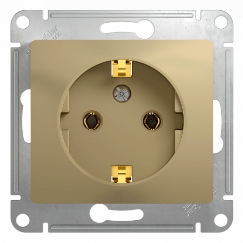 Schneider Glossa Титан Розетка  с заземлением 2P + E - 16 A, GSL000443