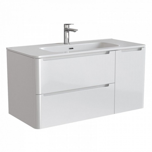 Тумба 100 см, с умывальником, подвесная, белый, IDDIS Edifice, EDI10W1i95K, 467 х 1002 х 500 мм