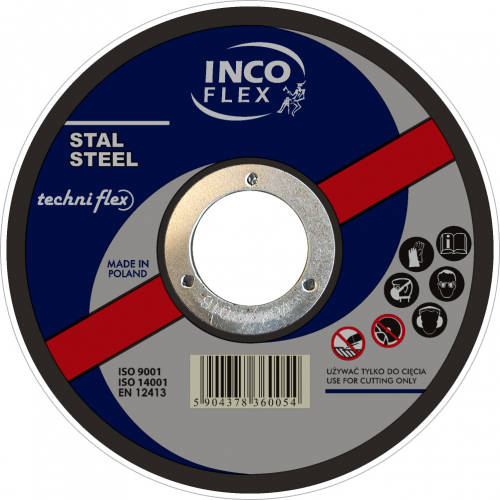 Диск отрезной по стали плоский INCO Flex 125 х 1.0 х 22.2 мм