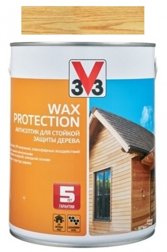V33 Wax Protection сосна 0.9 л, Антисептик для дерева с добавлением воска