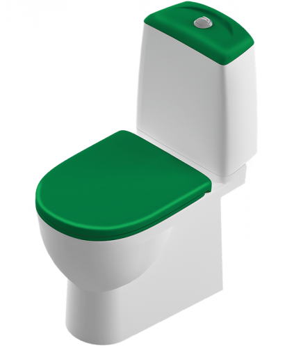 Унитаз-компакт Best Color Green с сиденьем из дюропласта с микролифтом, 640 х 340 х 770 мм