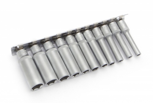 Набор головок 6-гранных удлиненных дюймовых 1/4" 11 шт (5/32", 3/16", 7/32", 1/4", 9/32", 5/16", 11/32", 3/8", 7/16", 15/32", 1/2"), 600511