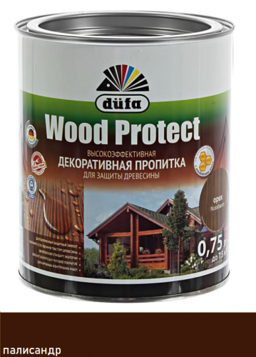 Dufa Wood Protect, палисандр, 0.75 л, Пропитка для защиты древесины, с воском