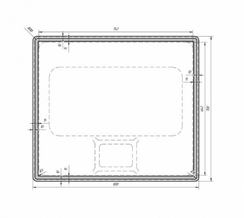 Зеркало с подсветкой для ванной Dreja Tiny LED 70/80, 700 х 800 мм
