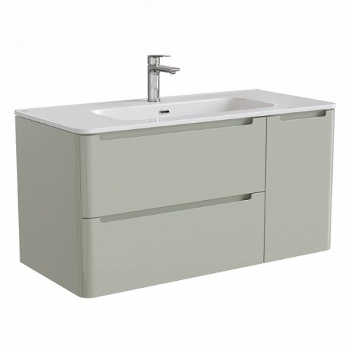 Тумба 100 см, с умывальником, подвесная, фисташково-серый, IDDIS Edifice, EDI10G1i95K, 467 х 1002 х 500 мм