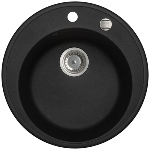 Мойка для кухни Granucryl, круглая, гладкая, черный, 510 х 510 х 210 мм