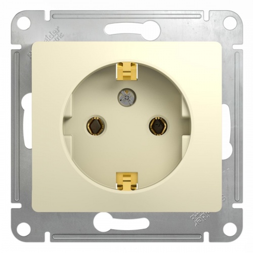 Schneider Glossa Бежевая Розетка  с заземлением, GSL000243