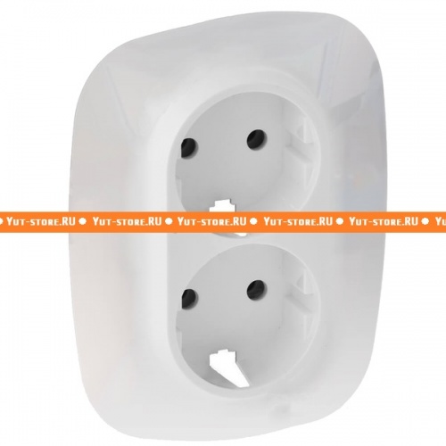 Legrand Valena ALLURE, белая накладка двойной розетки с заземлением (2х 2К+З), 754955