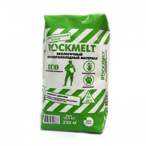 RockMelt ECO 20 кг, Противогололедный материал двойного действия, с мраморной крошкой