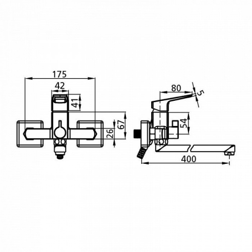 Смеситель для ванны Milardo Atlantic, ATLSBLCM10